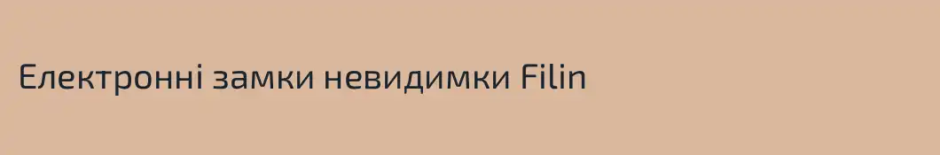 Eлектронні замки невидимки Filin